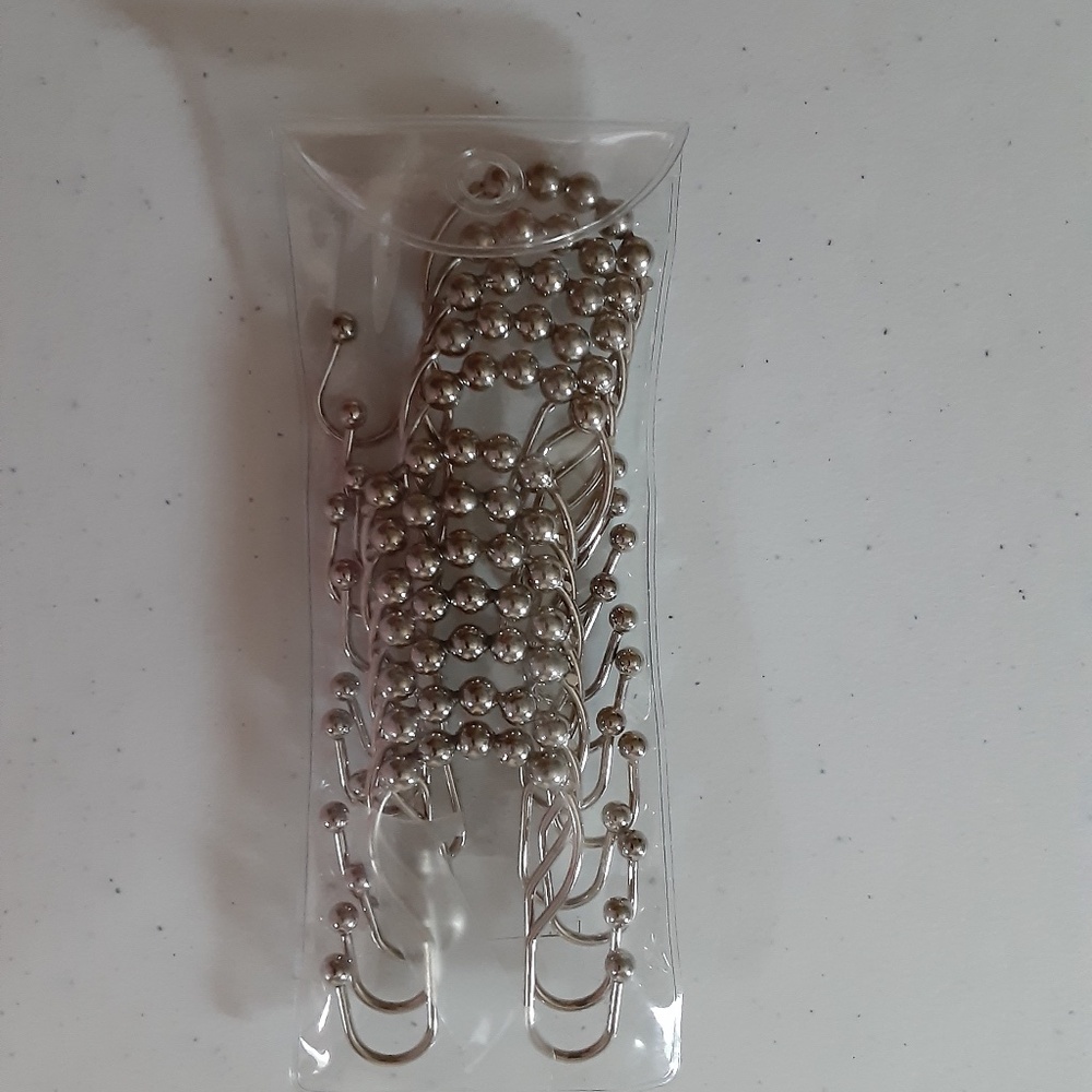Silvertone Shower Curtain Hooks